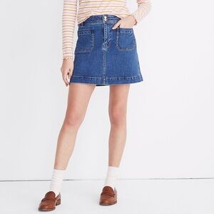 Madewell Stretch Denim A-Line Mini Skirt Sz 6 NWT